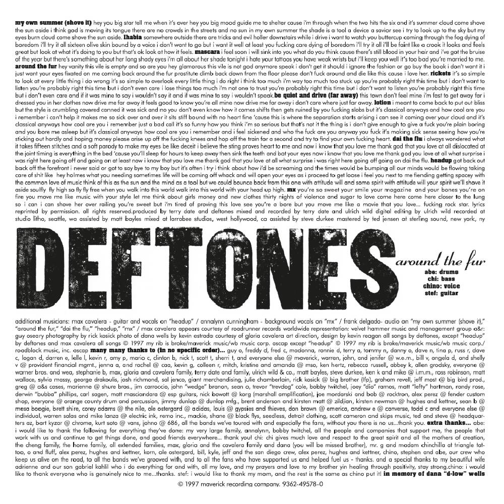 VINILO DEFTONES/ AROUND THE FUR 1LP5