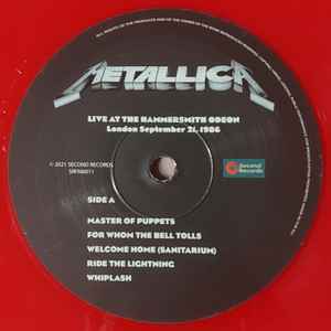 VINILO METALLICA/ LIVE AT THE HAMMERSMITH ODEO (RED VINYL) 1LP3