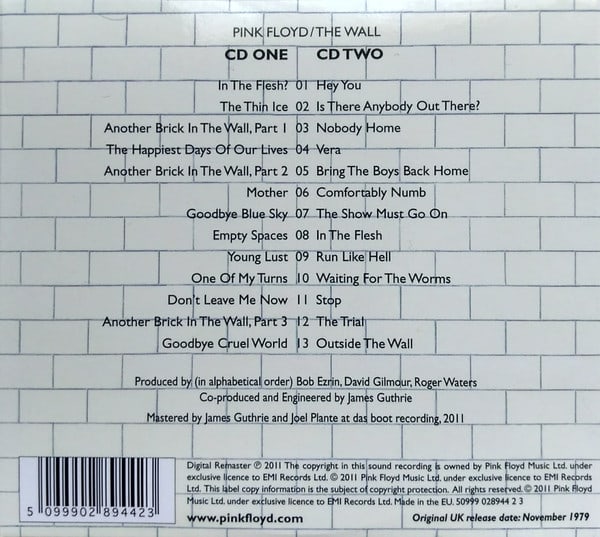 CD PINK FLOYD/ THE WALL (REMASTERED) 2CD2