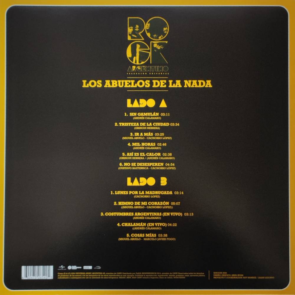 VINILO LOS ABUELOS DE LA NADA/ SERIE ORO ROCK NACIONAL (COLORED VINYL) 1LP3