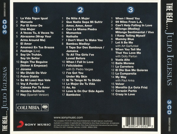 CD JULIO IGLESIAS/ THE REAL JULIO IGLESIAS 3CD2