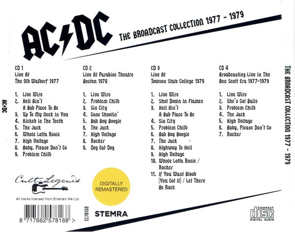 CD AC/DC/ THE BROADCAST COLLECTION 1977 - 1979 4CD2