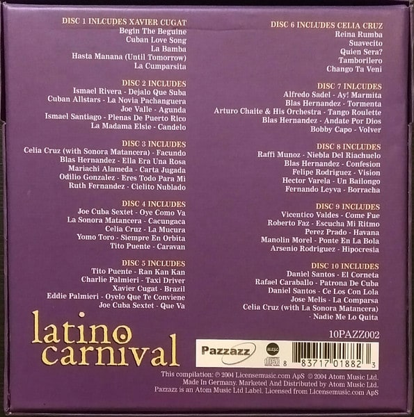 CD VARIOS ARTISTAS/ LATINO CARNIVAL 10CD (BOX SET)2