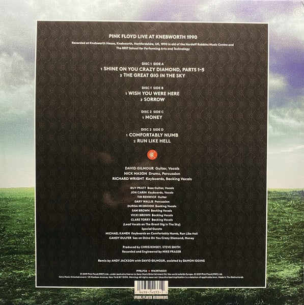 VINILO PINK FLOYD/ LIVE AT KNEBWORTH 1990 2LP2
