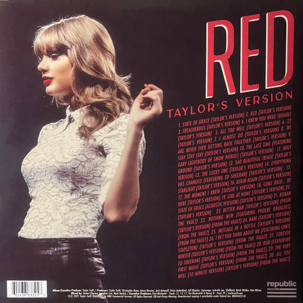 VINILO TAYLOR SWIFT/  RED (TAYLOR'S VERSION) 4LP1
