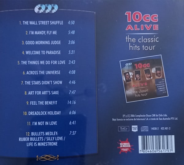 CD 10CC/ ALIVE THE CLASSIC HITS TOUR 1CD2