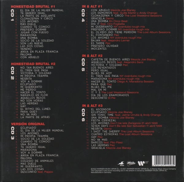 CD ANDRES CALAMARO/ HONESTIDAD BRUTAL EXTRA BRUT 6CD2