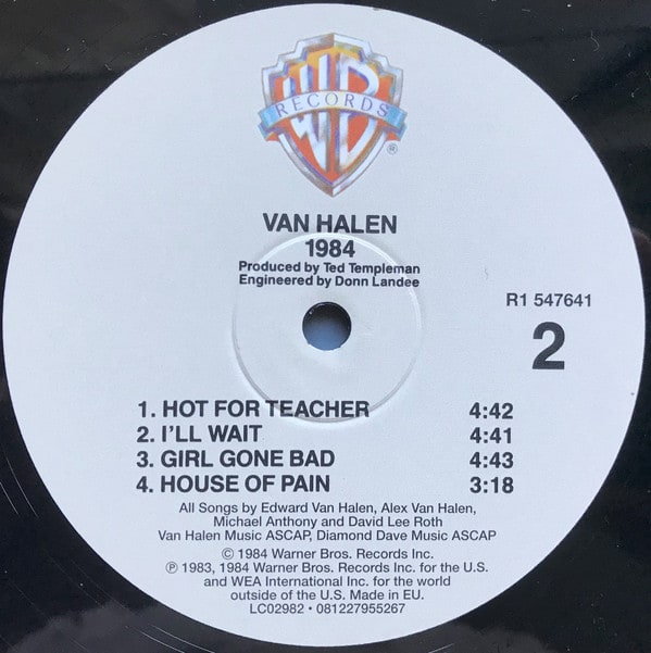 VINILO VAN HALEN/ 1984 1LP4