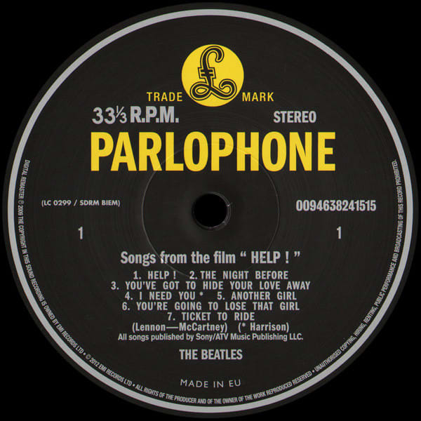 VINILO THE BEATLES/ HELP! REMASTERED STEREO 1LP3