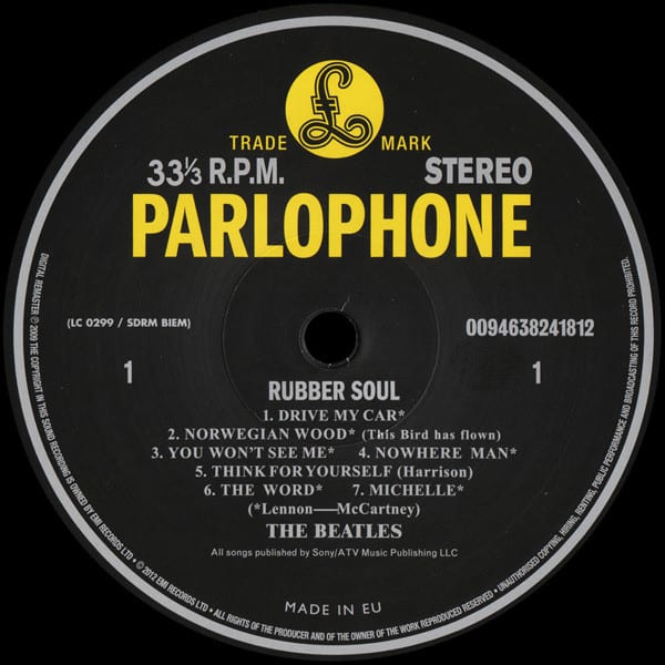 VINILO THE BEATLES/ RUBBER SOUL REMASTERED STEREO 1LP2