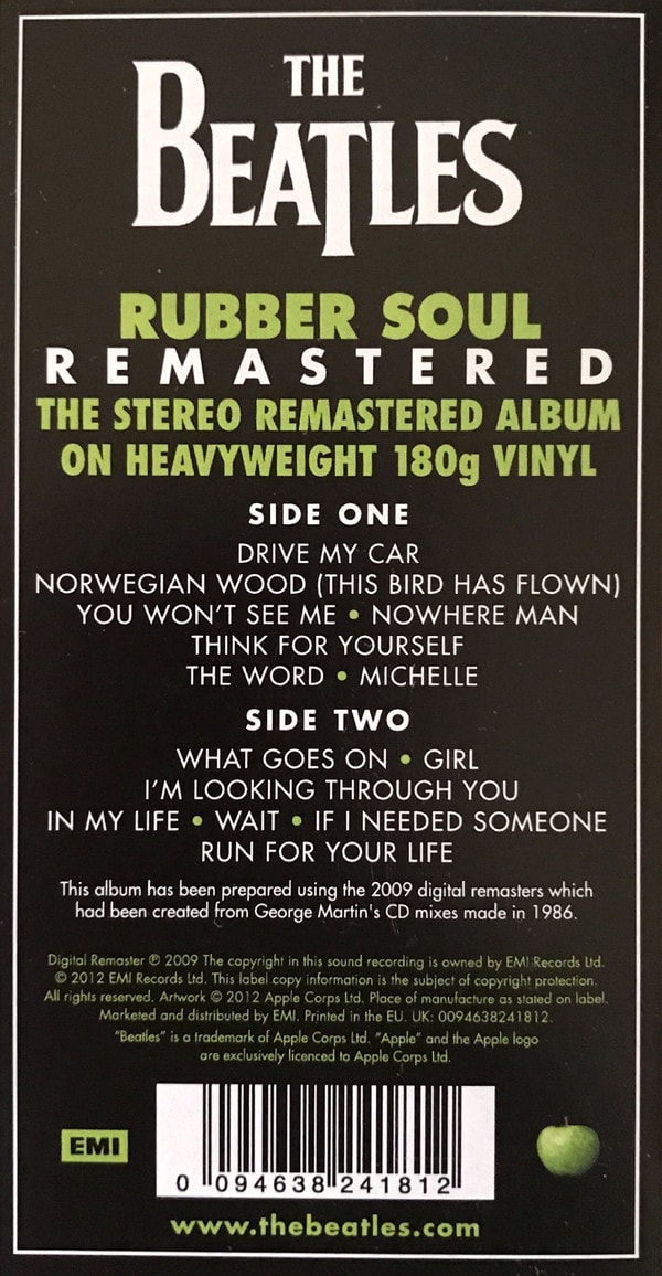 VINILO THE BEATLES/ RUBBER SOUL REMASTERED STEREO 1LP3