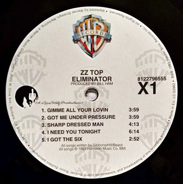 VINILO ZZ TOP/ ELIMINATOR 1LP3