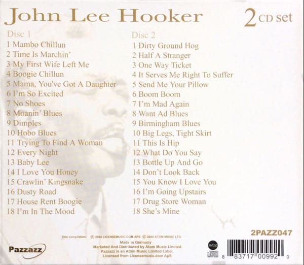 CD JOHN LEE HOOKER/ DUSTY ROAD 2CD2