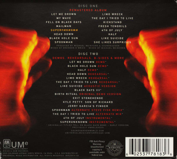 CD SOUNDGARDEN/ SUPERUNKNOWN 20TH AN 2CD2