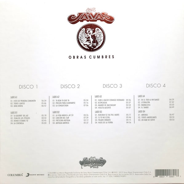 VINILO LOS JAIVAS/ OBRAS CUMBRES BOX 4LP2