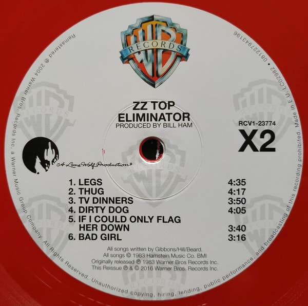 VINILO ZZ TOP / ELIMINATOR EDITION RED VINYL 1LP5