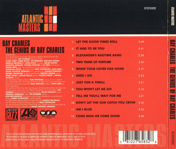 CD RAY CHARLES/ THE GENIUS OF RAY CHARLES (DIGIPACK) 1CD2