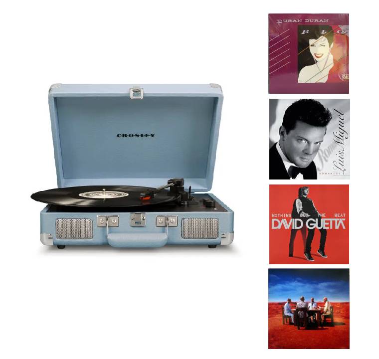 TORNAMESA CROSLEY/ CRUISER DELUXE BT TOURMALINE + 4LP DE REGALO1