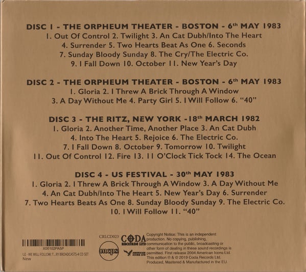 CD U2/ WE WILL FOLLOW 4CD2