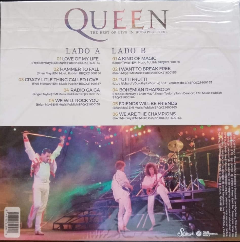 VINILO QUEEN/ THE BEST OF LIVE IN BUDAPEST 1986 1LP2