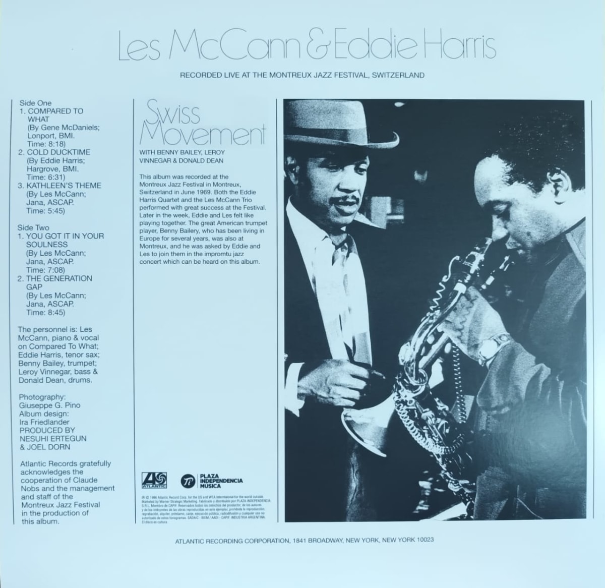 VINILO LES MCCANN & EDDIE HARRIS/ SWISS MEVEMENT 1LP2