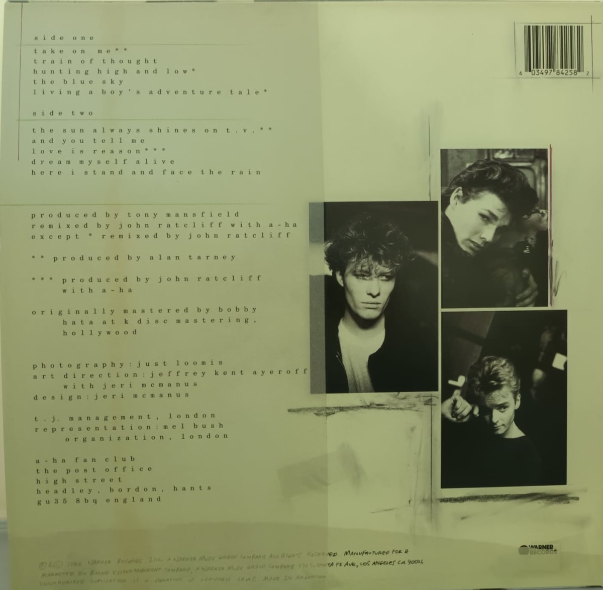 VINILO A-HA/ HUNTI NG HIGH AND LOW  1LP2