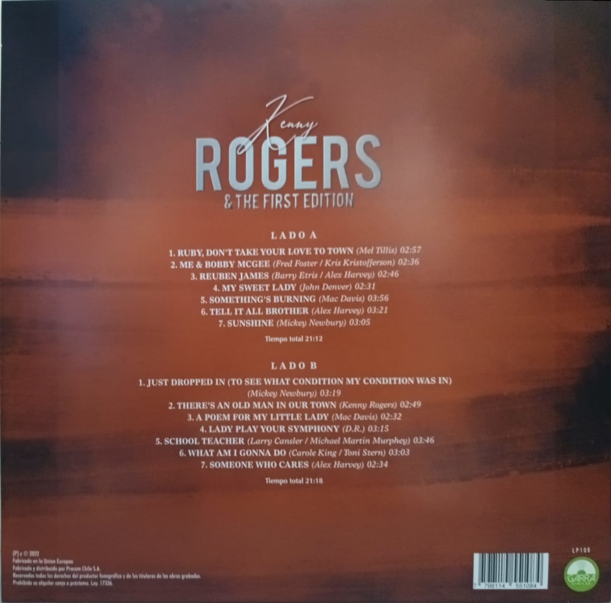 VINILO KENNY ROGERS/ GRANDES CANCIONES 1LP1