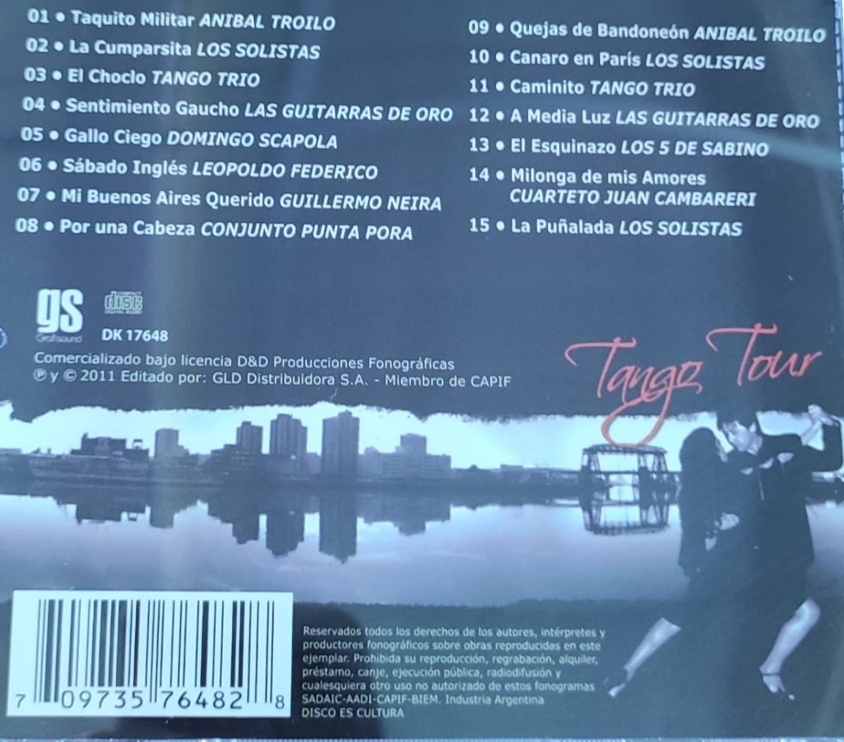 CD TANGO TOUR/ 15 HITS INSTRUMENTALES PARA BAILAR 1CD1