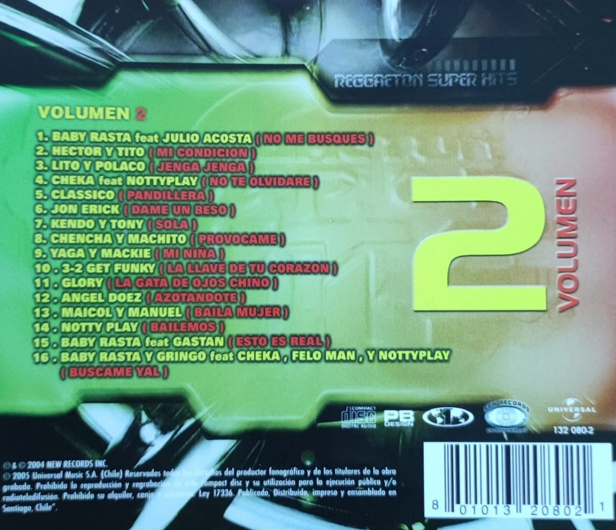 CD VARIOS ARTISTAS/ REGGAETON SUPER HITS VOL.2 1CD1