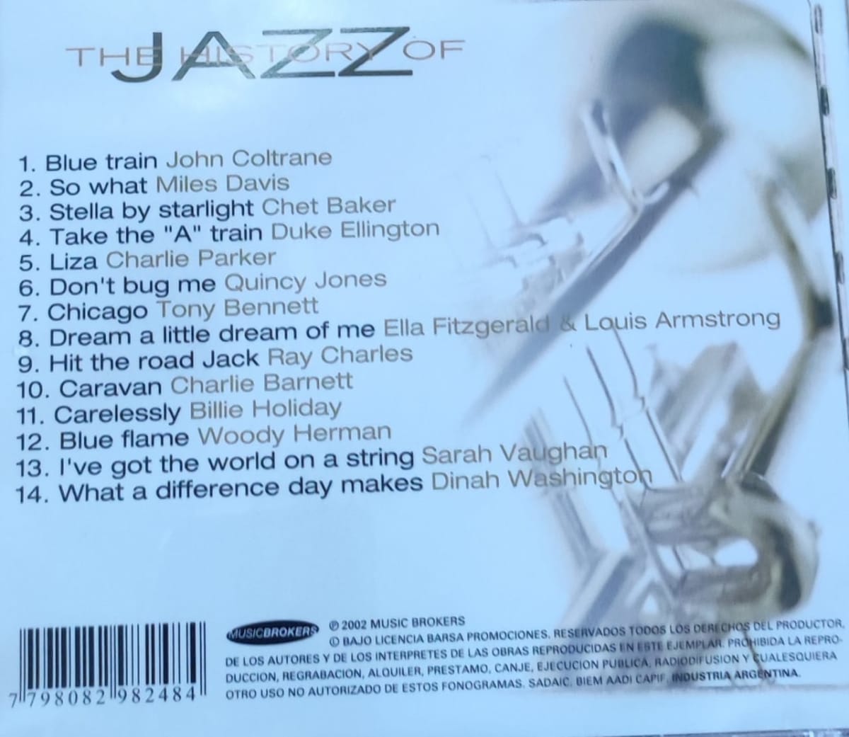 CD THE HISTORY OF JAZZ/ 14 ESSENTIAL JAZZ TRACKS 1CD1