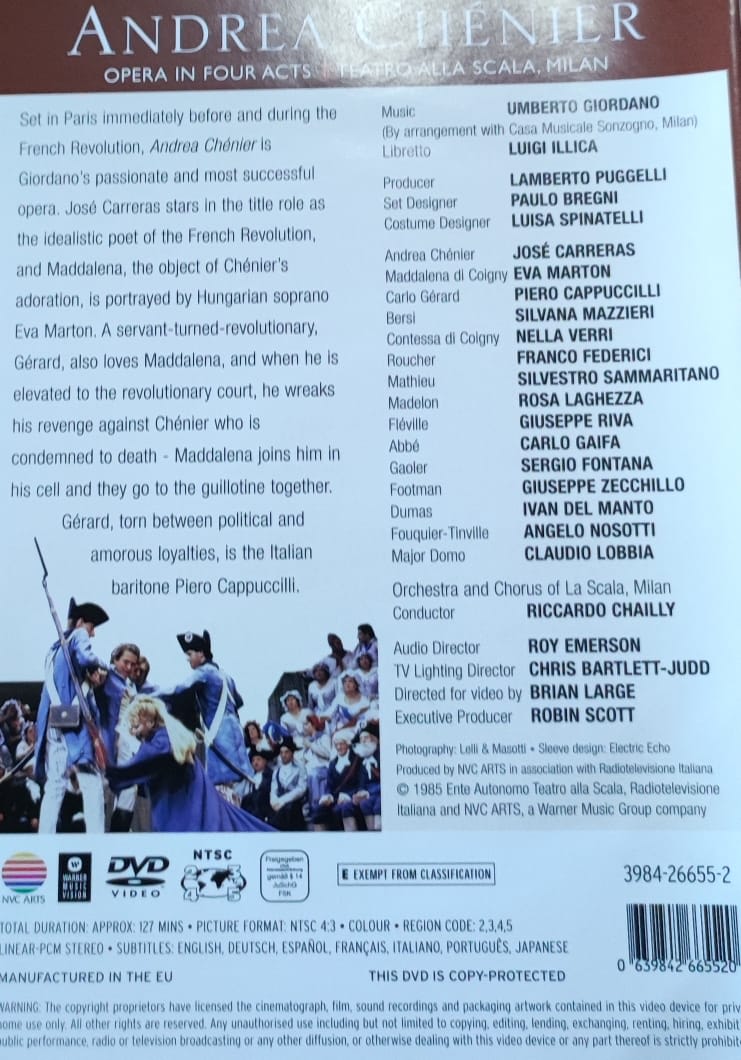 DVD GIORDANO/ ANDREA CHENIER 1DVD1