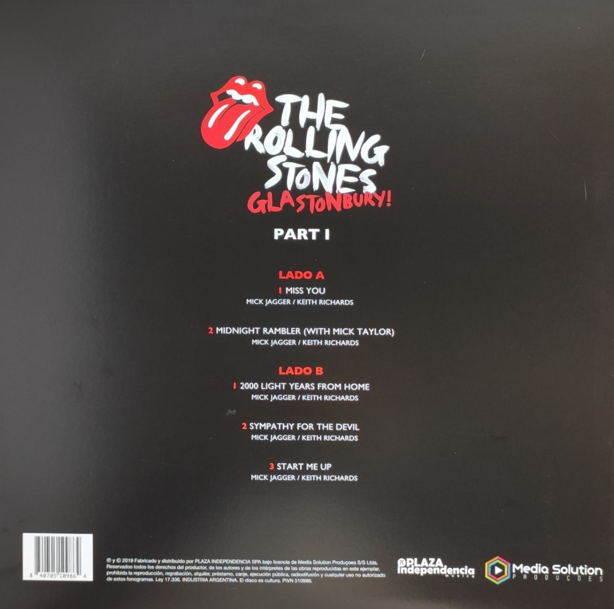 VINILO THE ROLLING STONES/ GLASTONBURY I (RED VINYL) 1LP2