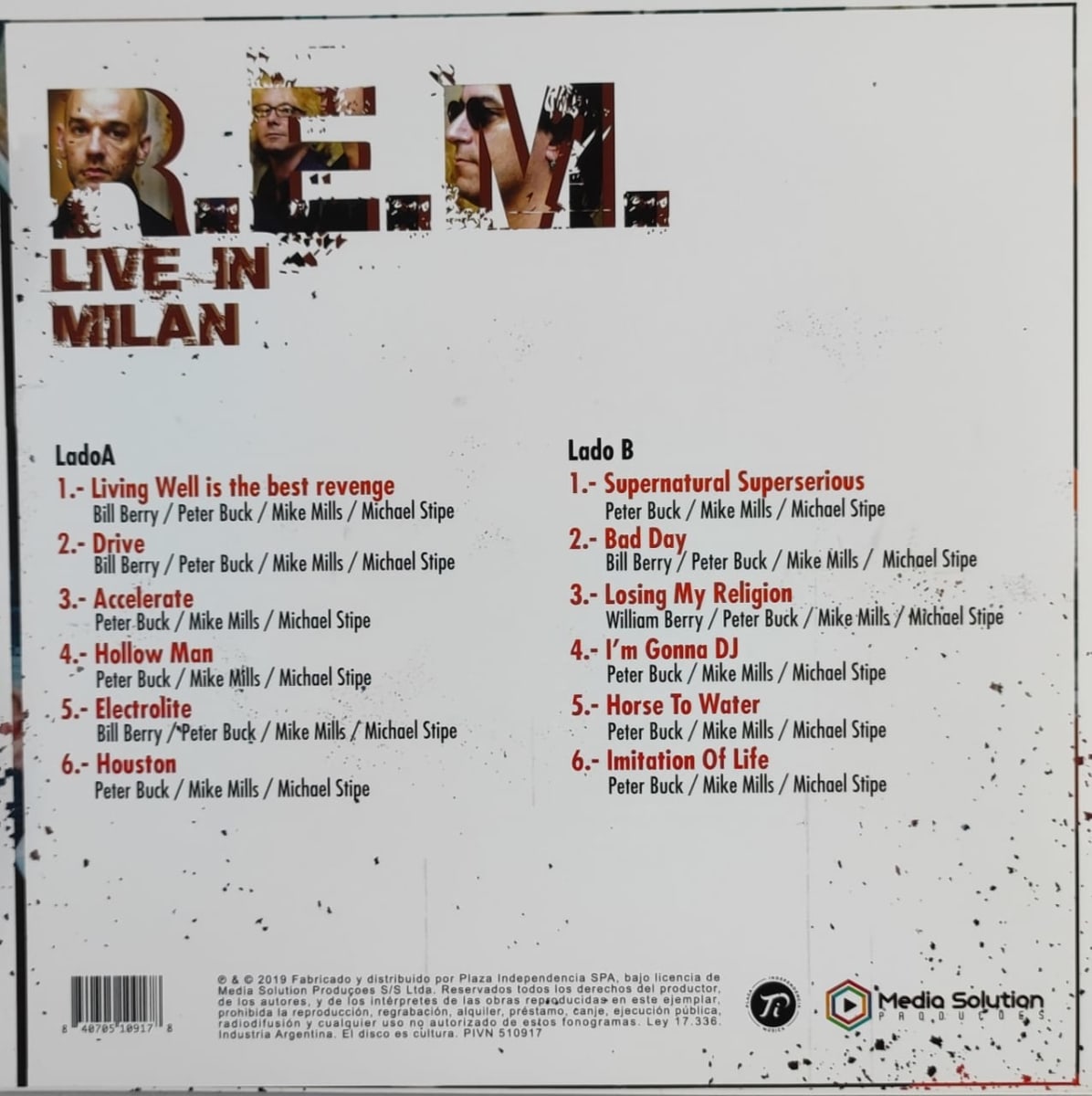 VINILO R.E.M./ LIVE IN MILAN 2008 (TRANS BLUE VINYL) 1LP2