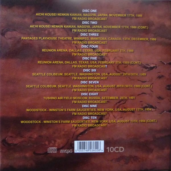 CD METALLICA/ ENTER SANDMAN LIVE BOX SET 10CD | Plaza Musica