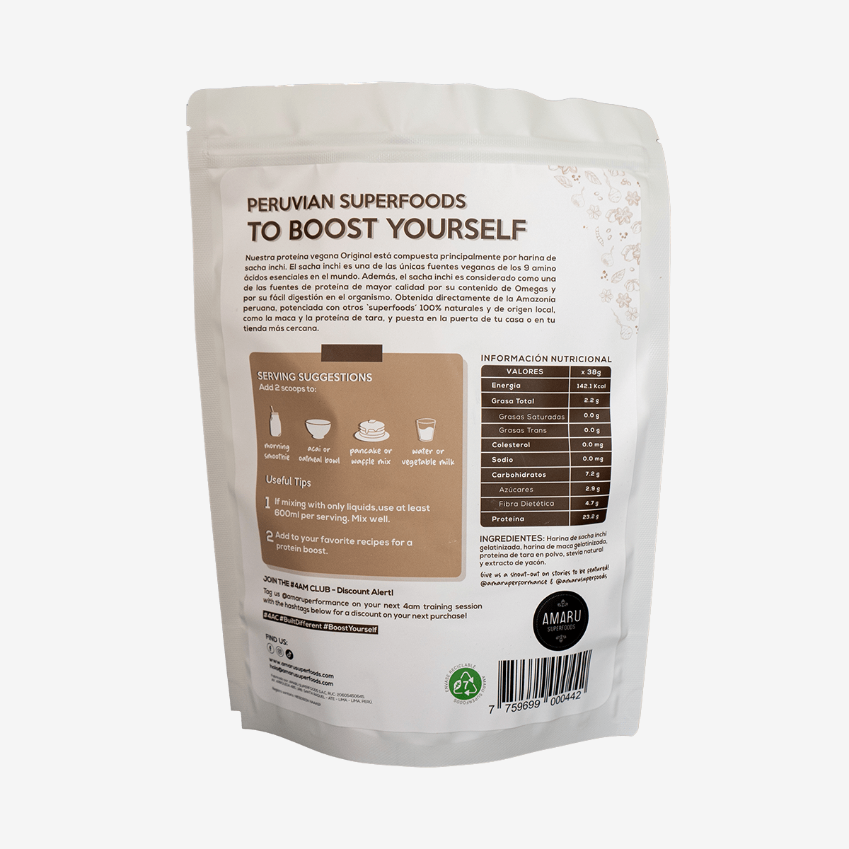 Proteína Unflavored 500gr Proteína Unflavored 500gr