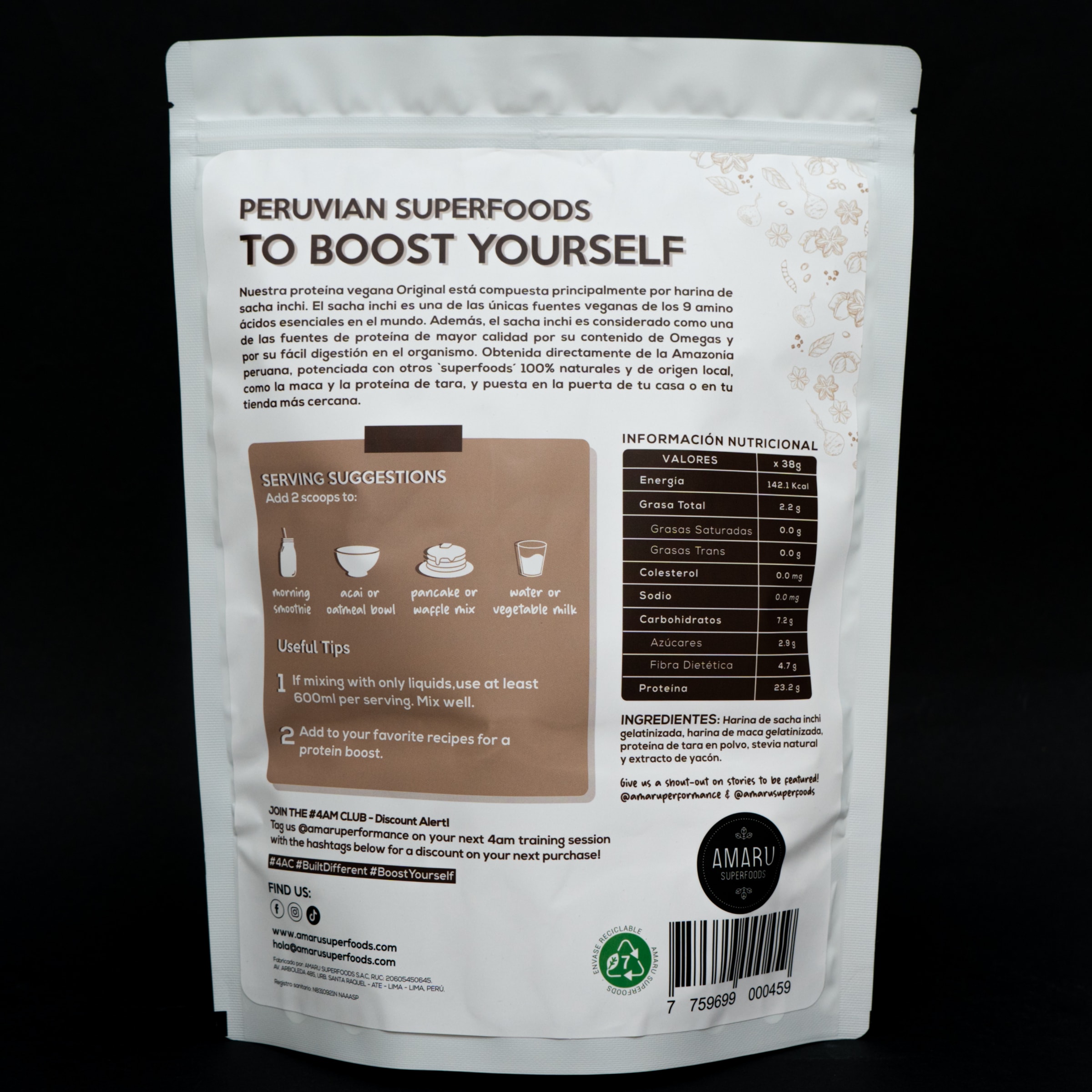 Proteína Vegana Unflavored 1kg Proteína Vegana Unflavored 1kg
