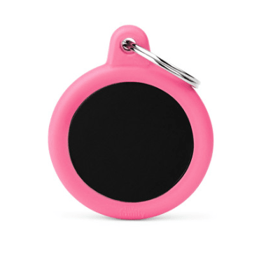 placa my family black circle alu pink rubber