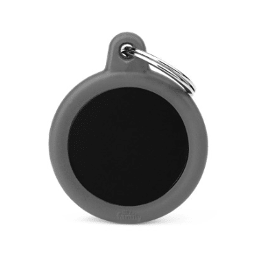 placa my family black circle alu grey rubber