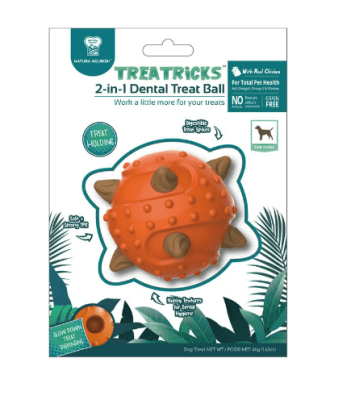 pet treat 2in1 dental pelota