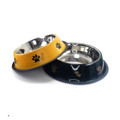 mp plato acero inox diseño perro