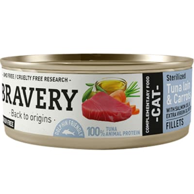 bravery lata gato esterilizado atun y zanahorias