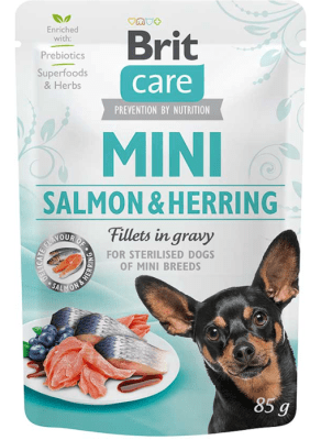 brit care pouch mini esterilizado salmon arenque