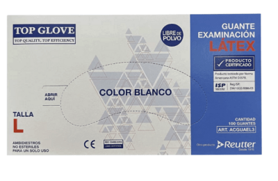 guantes latex top glove s/polvo