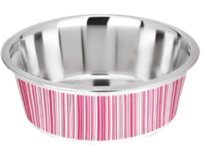kumar plato perro c/rayas rosa