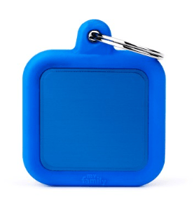 placa my family blue square alu blue rubber