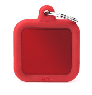 placa my family red square alu red rubber