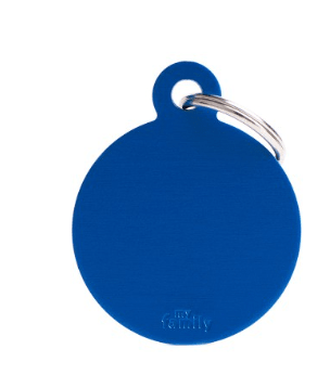 placa my family round alu blue