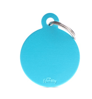 placa my family round alu light blue