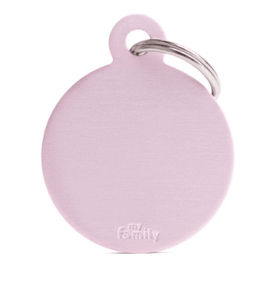 placa my family round alu pink