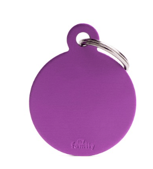 placa my family round alu purple